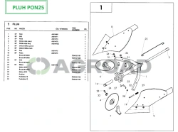 Eketalp (jobb-bal) PON-25-höz